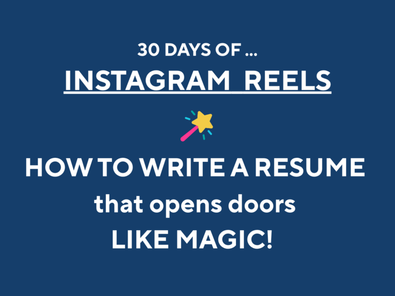 30 DAYS OF RESUME WRITING REELS
