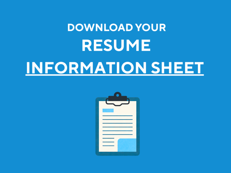RESUME INFORMATION SHEET
